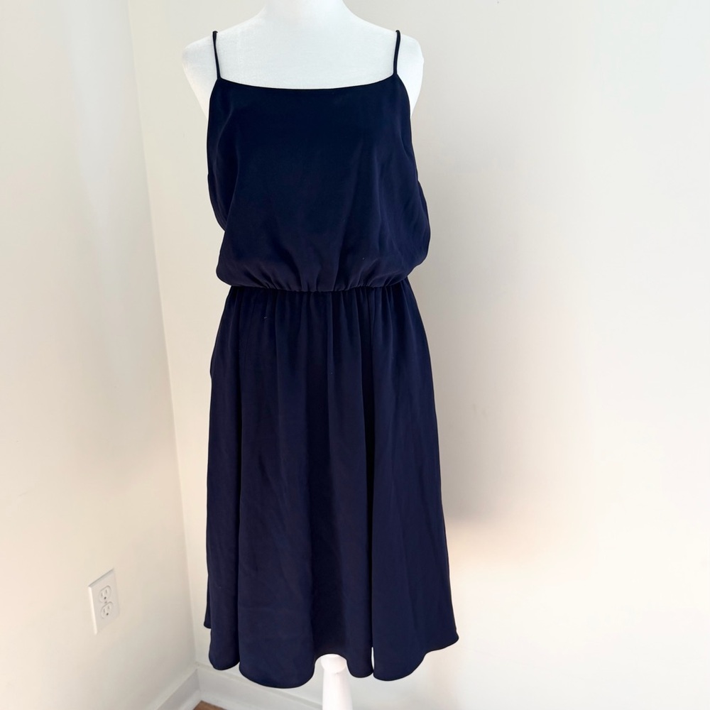 J. Crew Navy Spaghetti-Strap Midi Dress size 6
